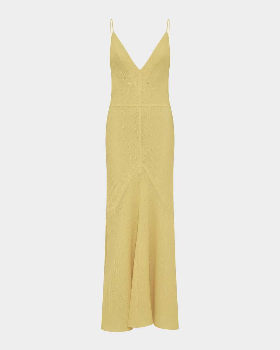 Brigita Backless Fluted Alpaca Slip Dress